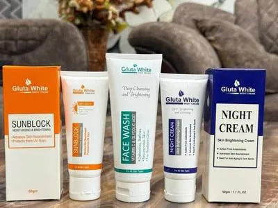 Gluta White 3-in-1 Skincare Bundle SPF 50+ Night Cream Face Wash