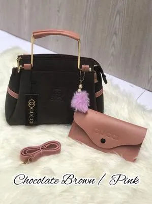 Ladies Leather Handbag with Wallet & Strap