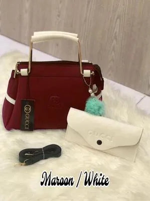 Ladies Leather Handbag with Wallet & Strap